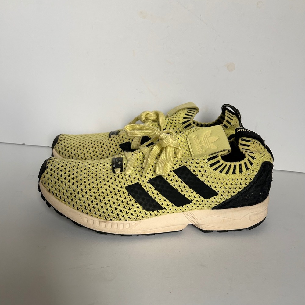 Adidas ZX Flux Primeknit Mens Green Black Torsion Running Shoes S75977 Size 8.5